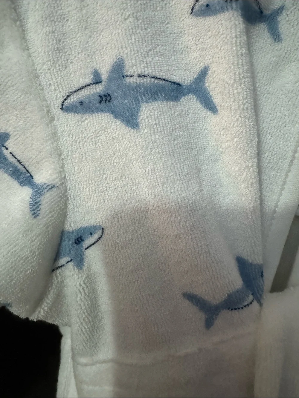 Carter’s White & Light Blue Shark Hooded Kids Robe
